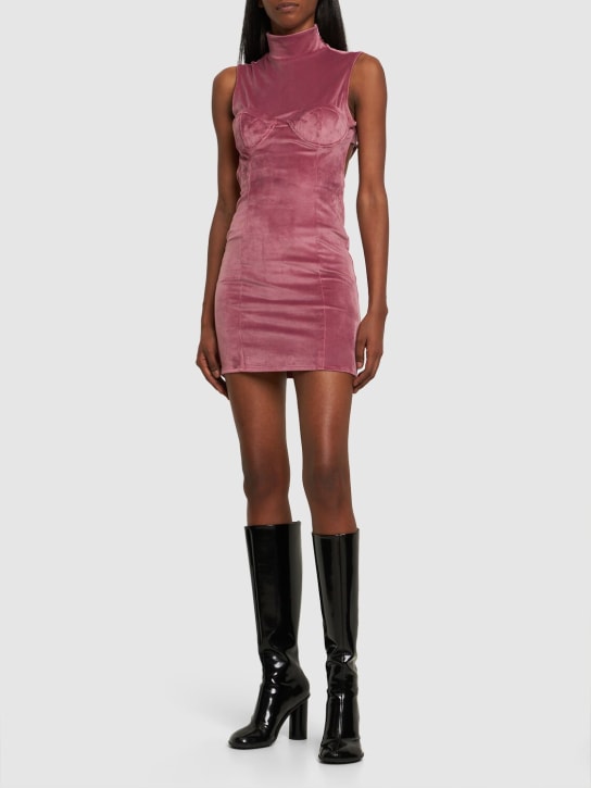 GCDS - GCDS high neck velvet mini dress