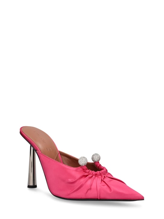 D'accori: 100mm hohe Satin-Mules „Eve“