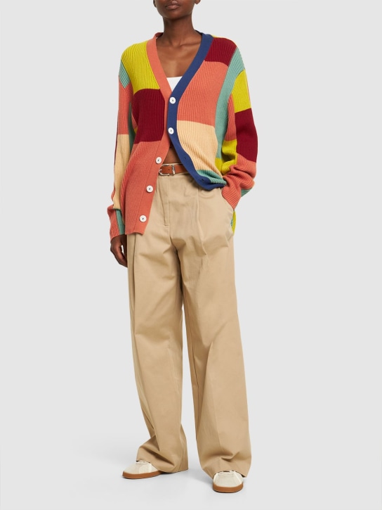 The Elder Statesman - Color block cotton blend cardigan