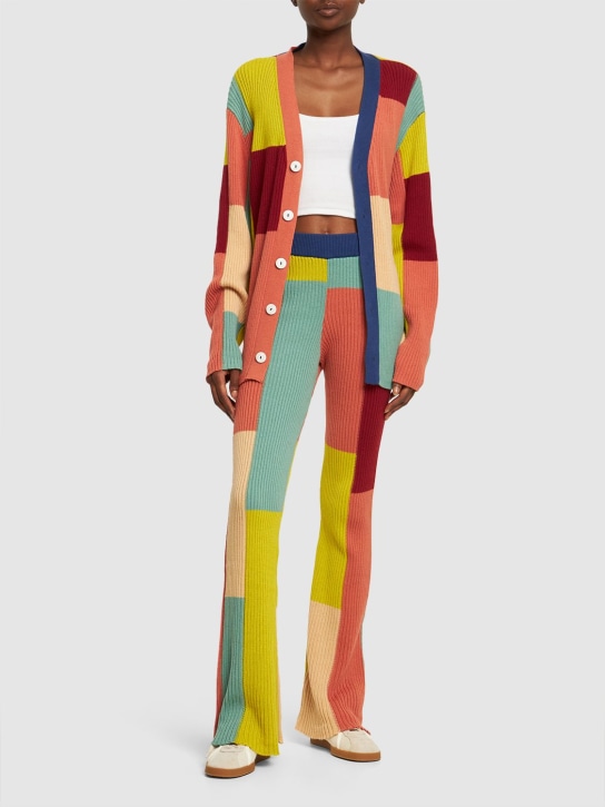 The Elder Statesman: Pantaloni in cotone color block
