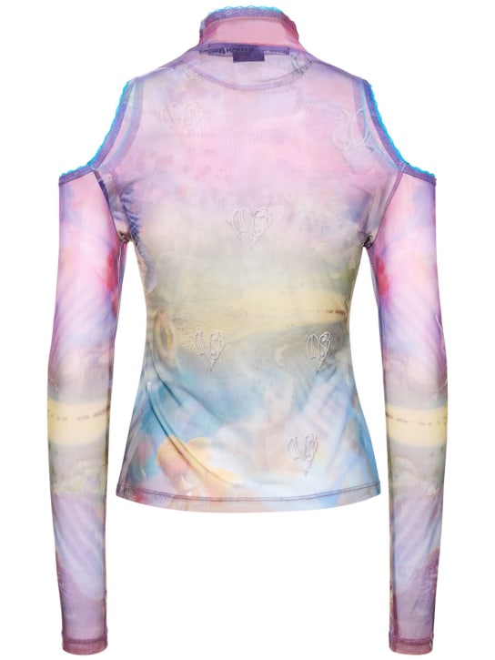 Andersson Bell: Top Luna in mesh stampato