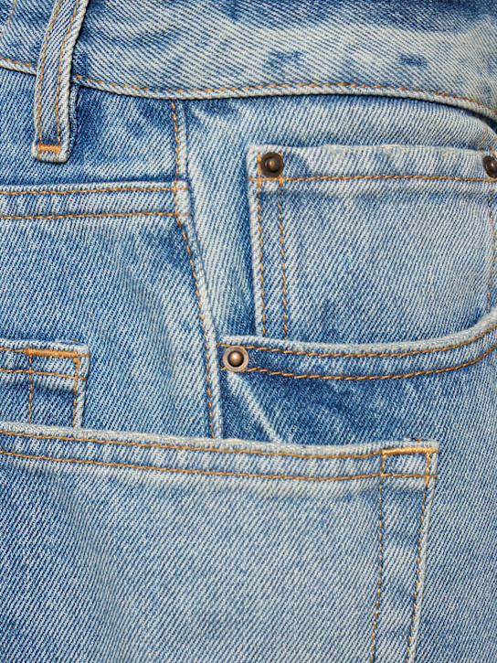 Gauchere: Low waist wide denim jeans w/ cutout