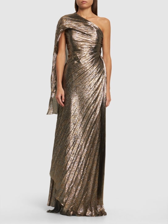 Oscar De La Renta - Robe asymétrique en lamé plissé