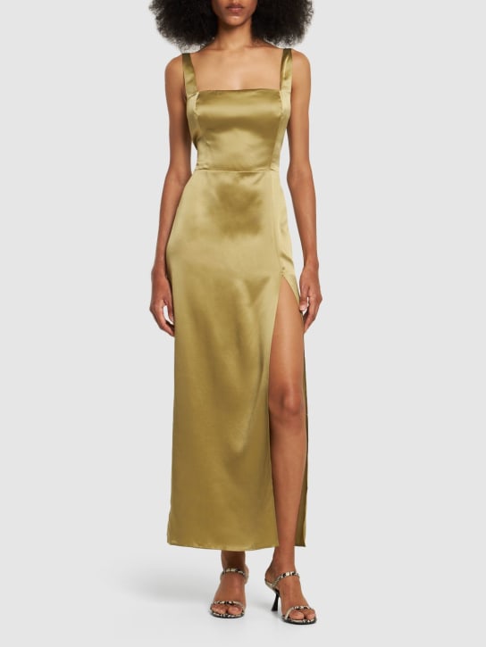 Reformation - Robe midi en satin de soie Solay
