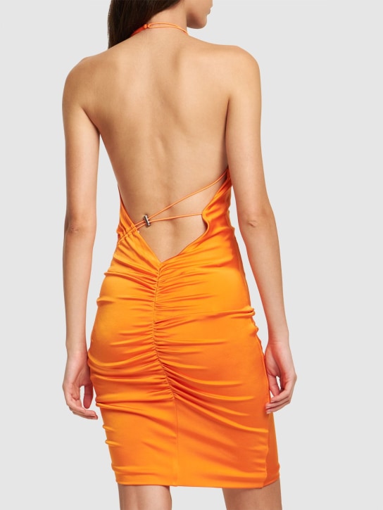 Et Ochs: Draped viscose jersey mini halter dress
