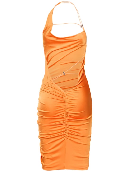 Et Ochs: Draped viscose jersey mini halter dress