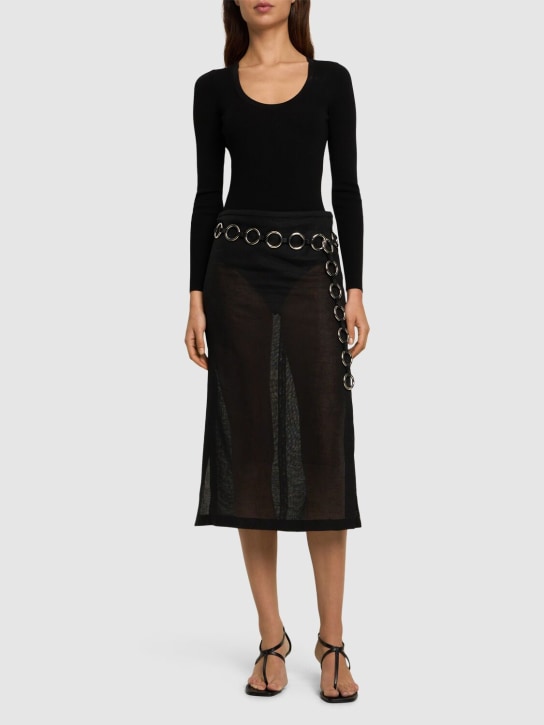 Michael Kors Collection - Jupe mi-longue fendue en crêpe