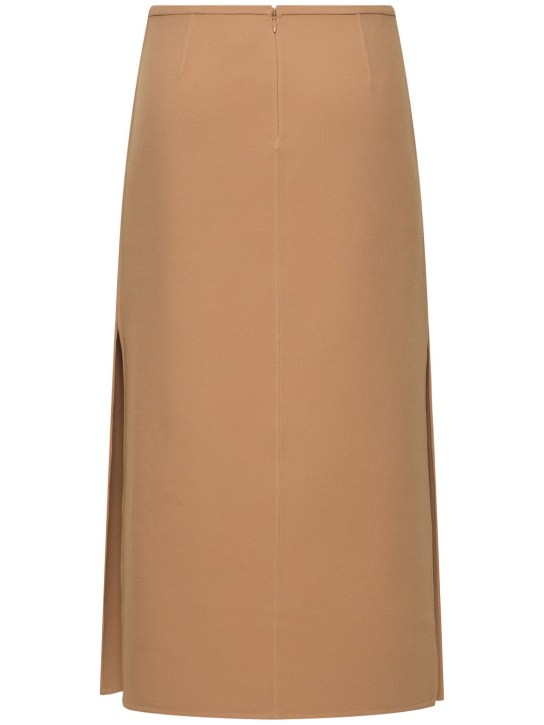 Michael Kors Collection: Midirock aus Stretch-Wolle mit seitlichem Schlitz