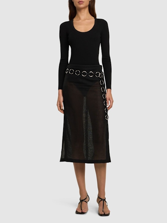 Michael Kors Collection: Body manches longues en viscose stretch