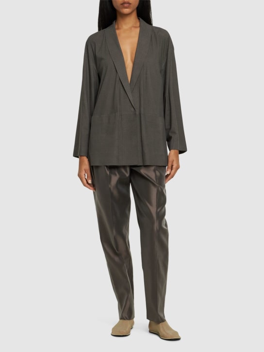 Giorgio Armani - Giacca caban monopetto in camoscio