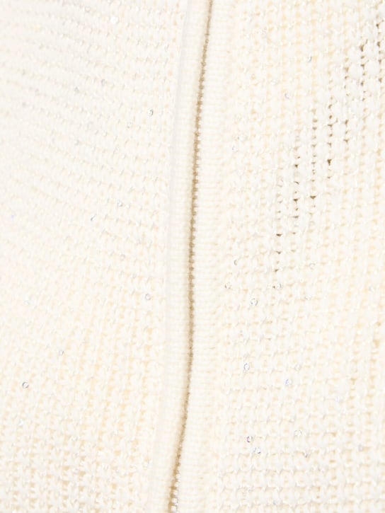 Alessandra Rich: Strickweste mit Pailletten und Reißverschluss