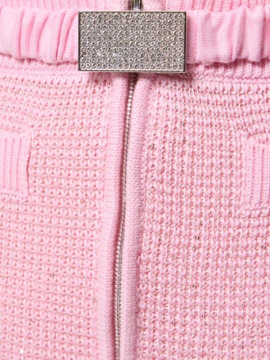 Alessandra Rich: Gonna midi in maglia di misto cotone / paillettes