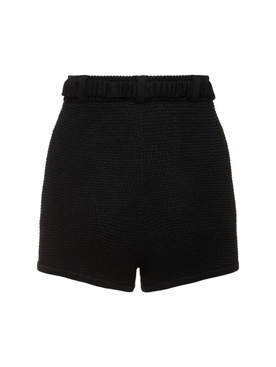 Alessandra Rich: Sequined cotton blend knitted hot pants