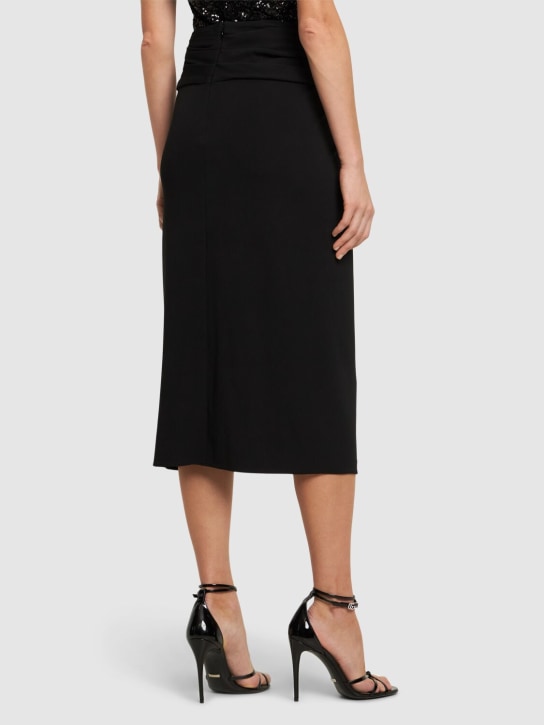 Michael Kors Collection: Drapierter, matter Midirock aus Viskosejersey