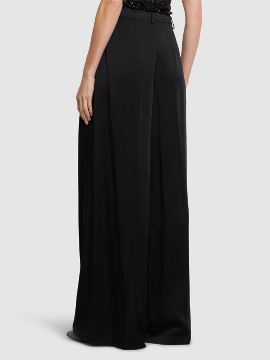 Michael Kors Collection: Pantalon droit en satin plissé taille haute