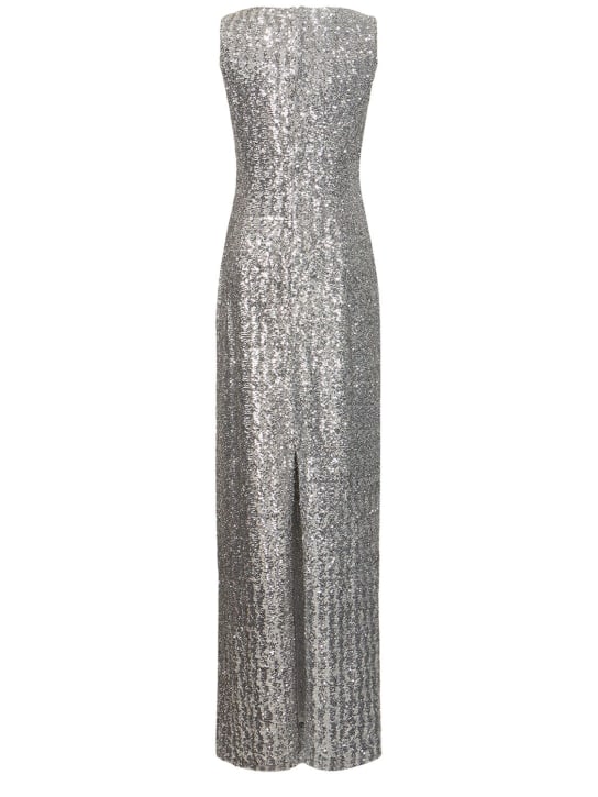 Michael Kors Collection: Sequined V-neck long dress