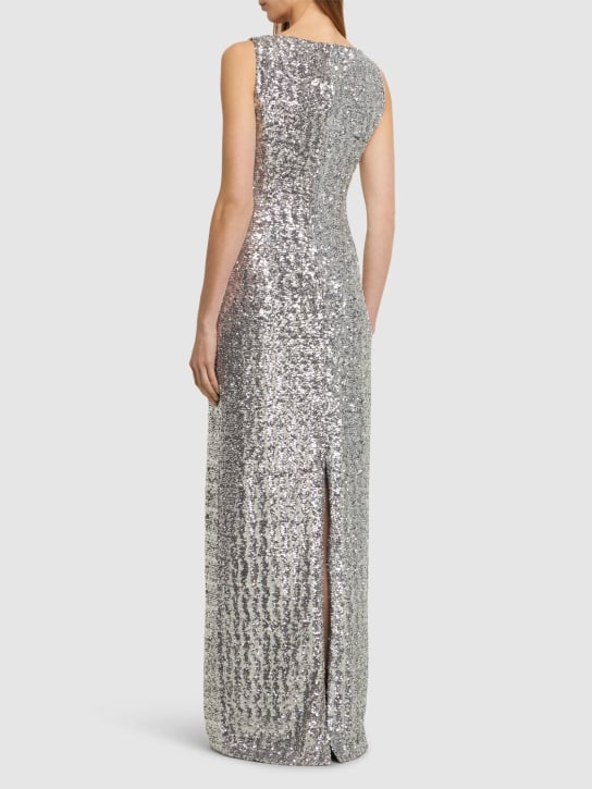 Michael Kors Collection: Sequined V-neck long dress