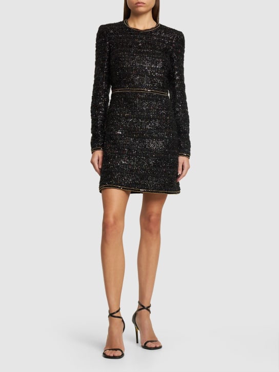 Giambattista Valli - Robe courte en sequins à manches longues