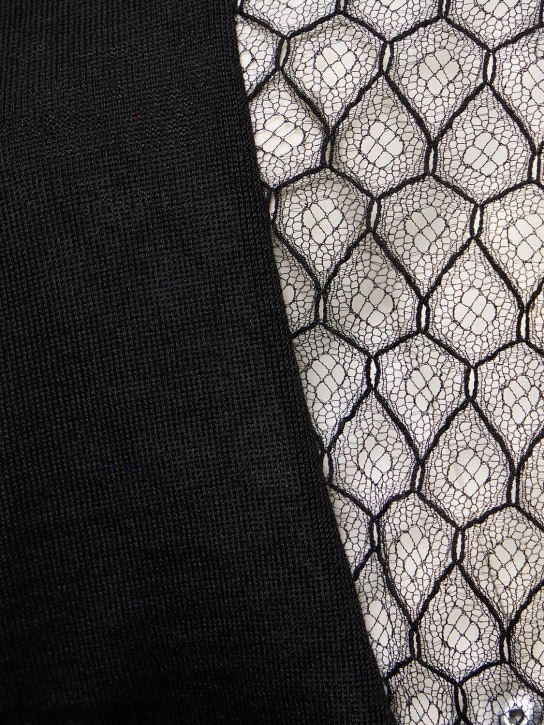 Giambattista Valli: Top de punto de cashmere y seda con manga larga