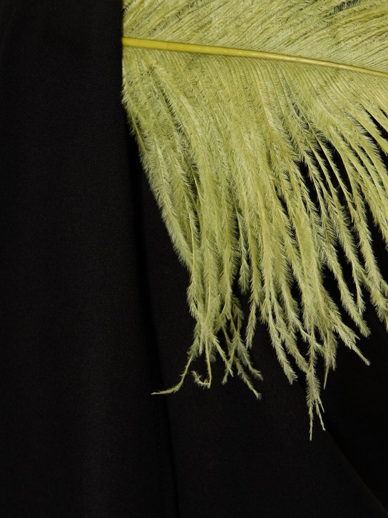 16arlington: Robe courte en crêpe et plumes Mirai