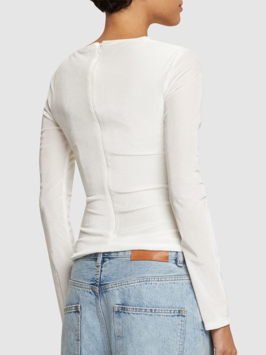 16arlington: Crop top en velours à manches longues Nubria