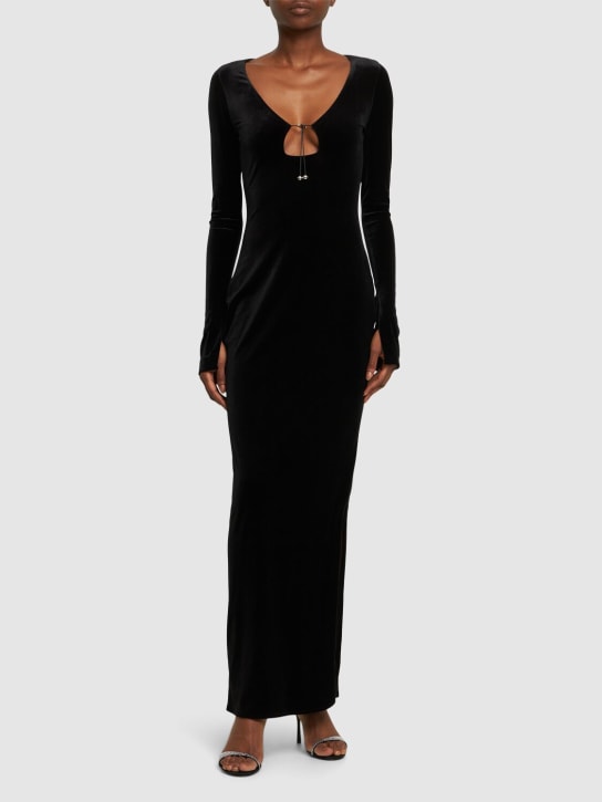 16arlington: Robe midi en velours Solaria