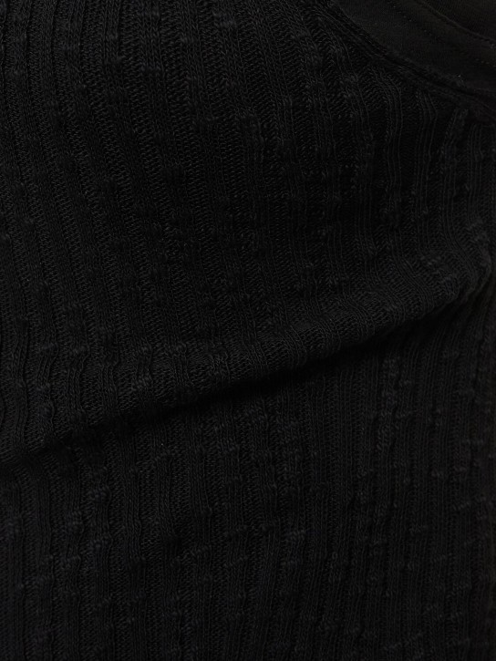Jil Sander: Robe longue en maille côtelée de coton
