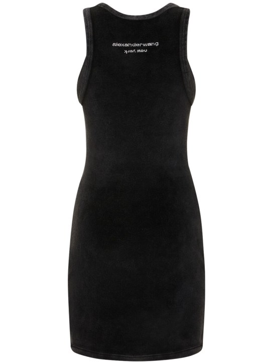 Alexander Wang: Robe débardeur courte en coton mélangé embelli