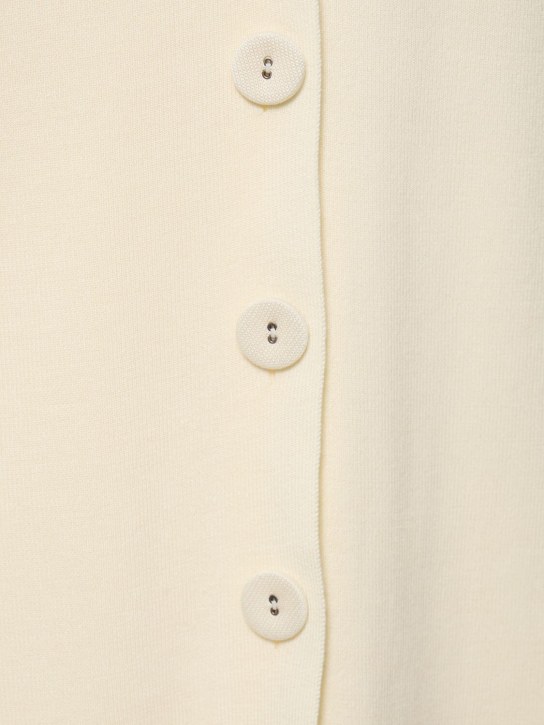 Jil Sander: Robe midi en maille de coton mélangé à col en V
