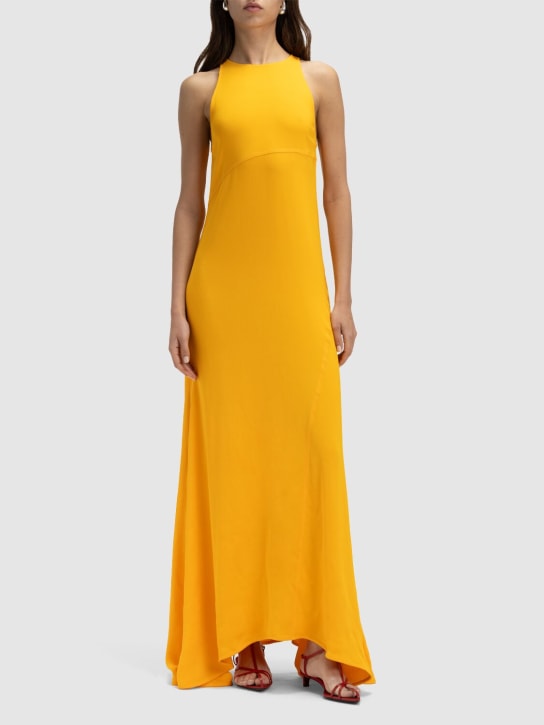 Jil Sander - Robe longue évasée en cady de viscose mélangée