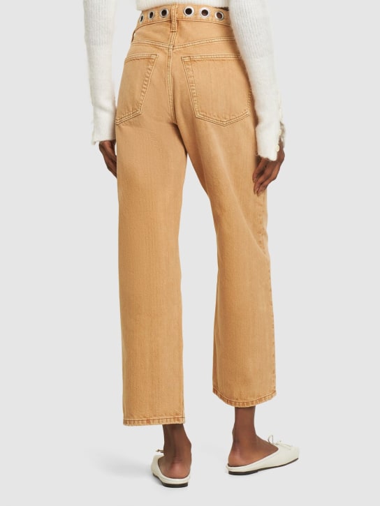 RE/DONE: Jean droit en denim avec œillets en métal