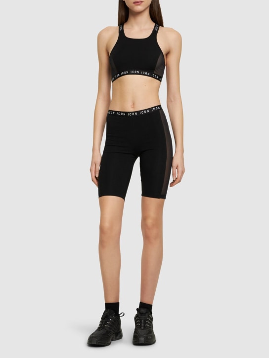 Dsquared2: Radlershorts aus Jesey und Mesh „Icon“