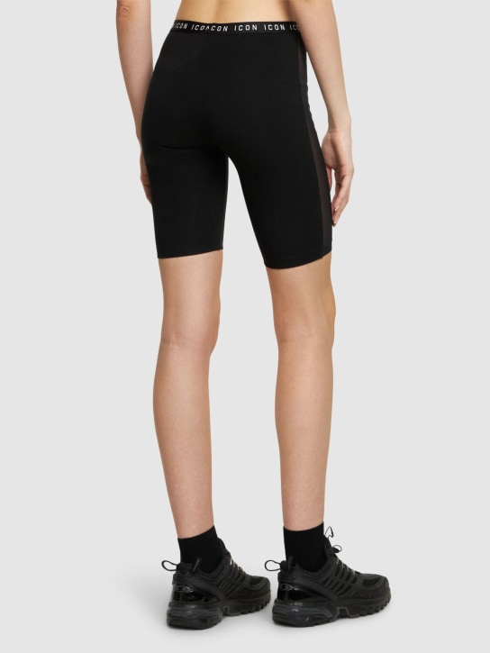 Dsquared2: Radlershorts aus Jesey und Mesh „Icon“
