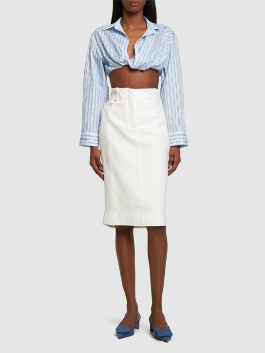 Jacquemus: Falda midi de viscosa
