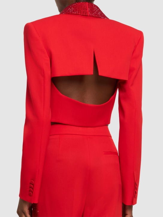 Area: Embellished wool cropped blazer