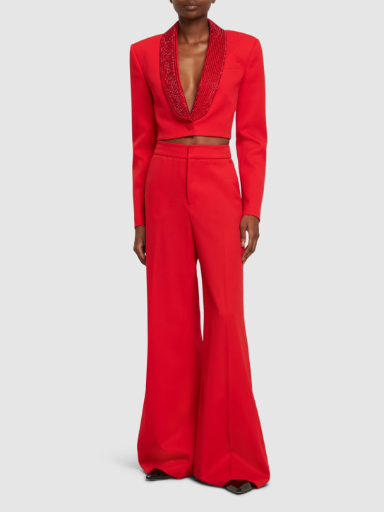 Area - Blazer court en laine embellie