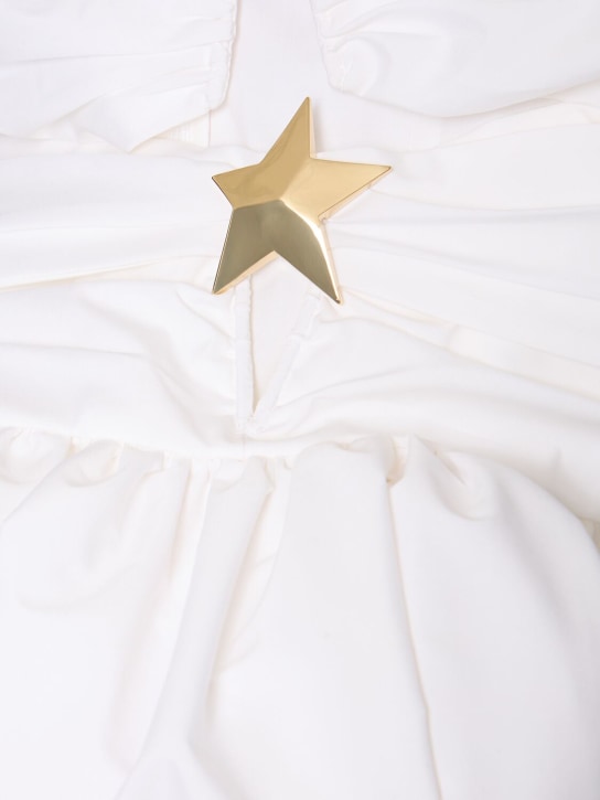 Area: Robe courte en popeline de coton mélangé froncé