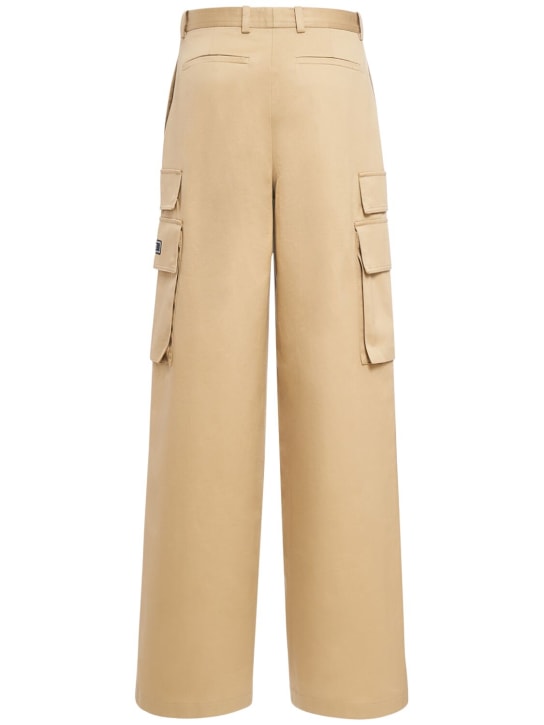 Versace: Pantalon cargo ample en gabardine de coton