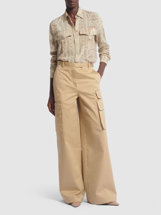 Versace - Pantalon cargo ample en gabardine de coton