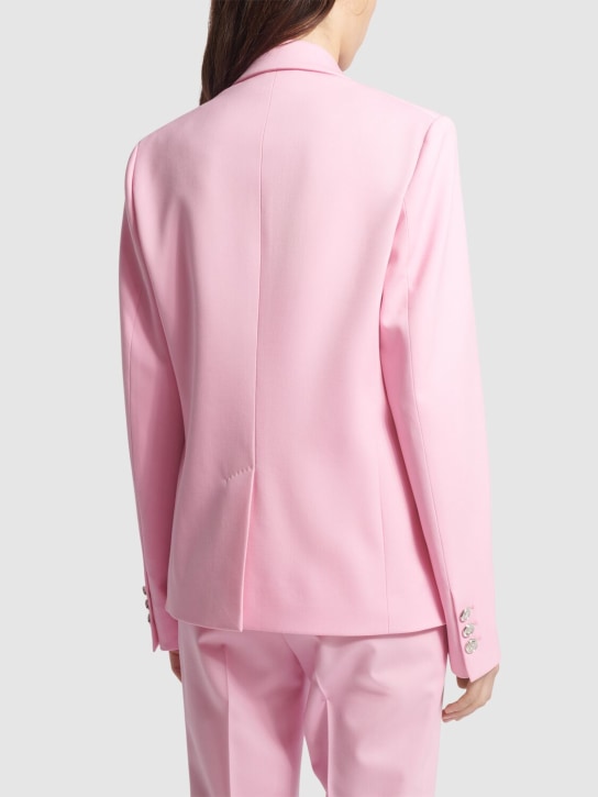 Versace: Veste en laine stretch à boutonnage simple