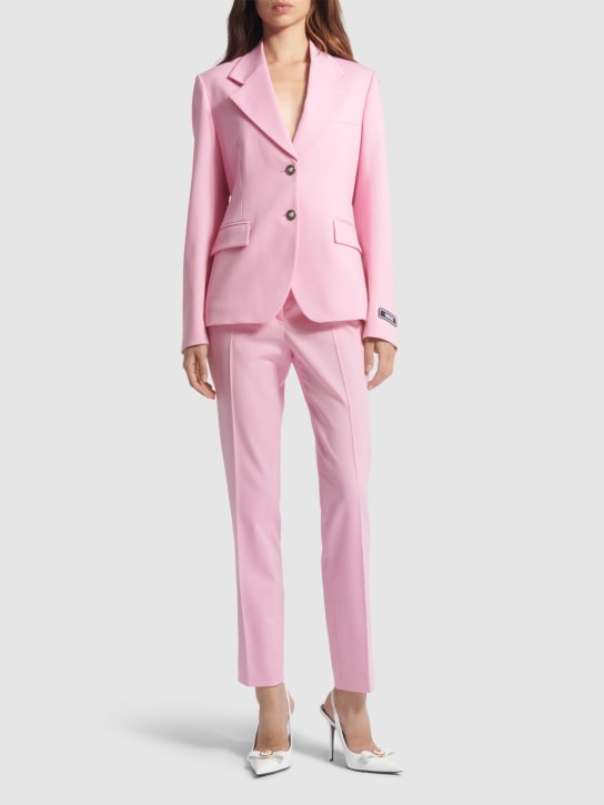 Versace - Veste en laine stretch à boutonnage simple