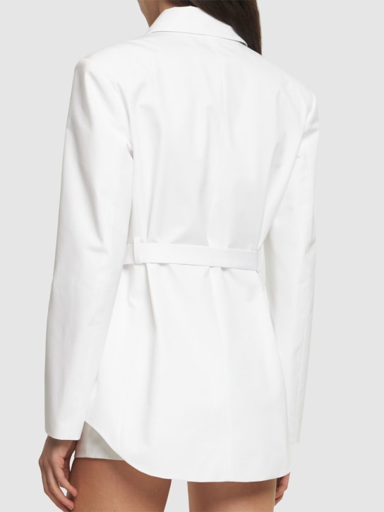 Valentino: Poplin shirt jacket w/ belt