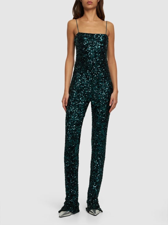 Rotate: Pailletten-Jumpsuit