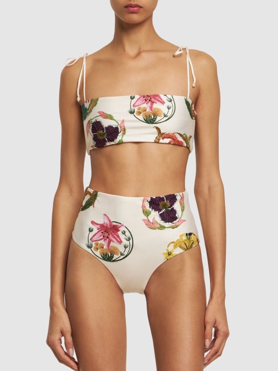 Agua By Agua Bendita: Bas de bikini imprimé Magenta Marina