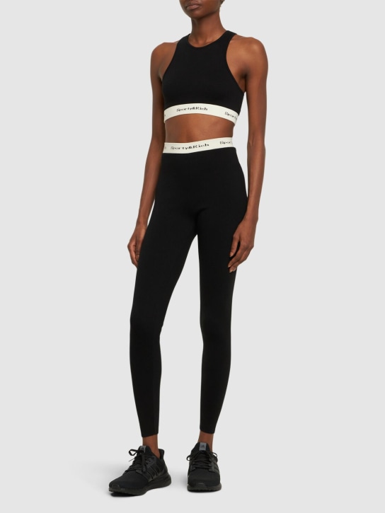 Sporty & Rich - Legging côtelé à logo taille haute