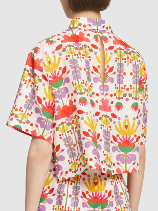 Borgo De Nor: Camicia cropped Alani in cotone e lino