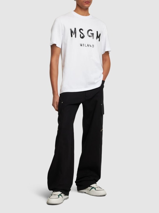 MSGM - T-shirt in jersey di cotone con logo stampato