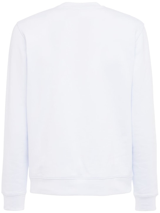 MSGM: Felpa in cotone spazzolato con logo stampato
