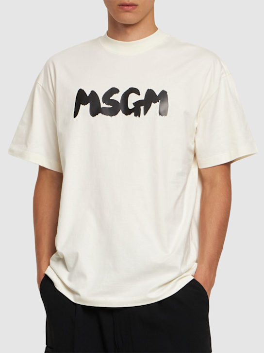 MSGM: T-shirt in jersey di cotone con logo