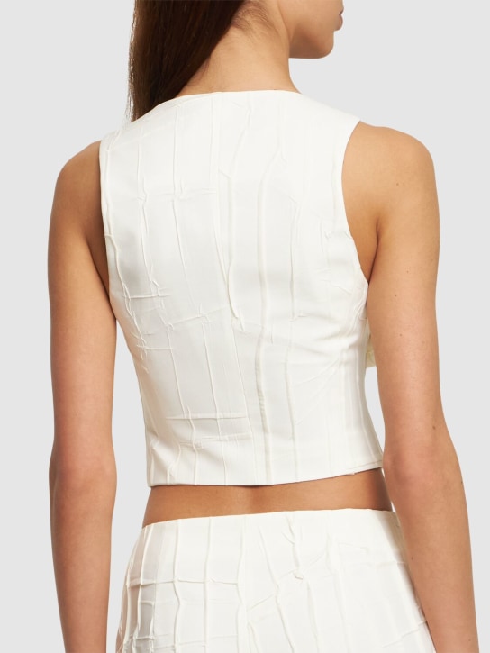 Blumarine: Gilet plissé avec épingle rose